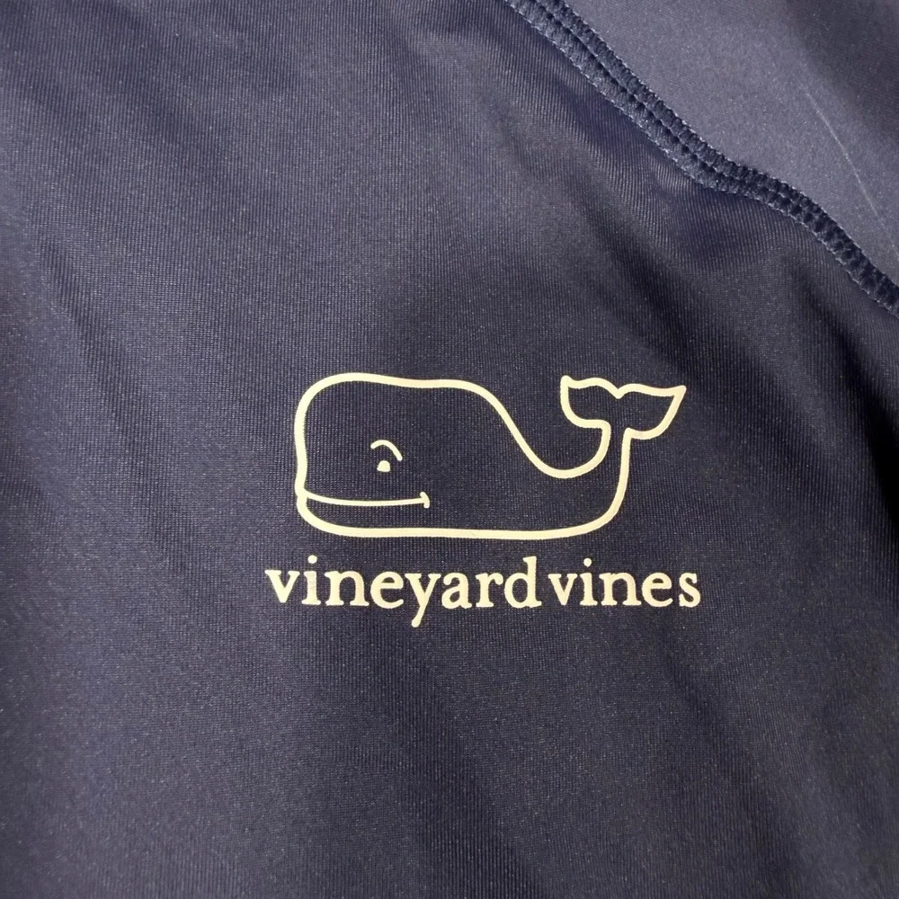 Vineyard Vines Rash Guard Long Sleeve Kids 18 XL Navy Blue Nylon Lycra EUC